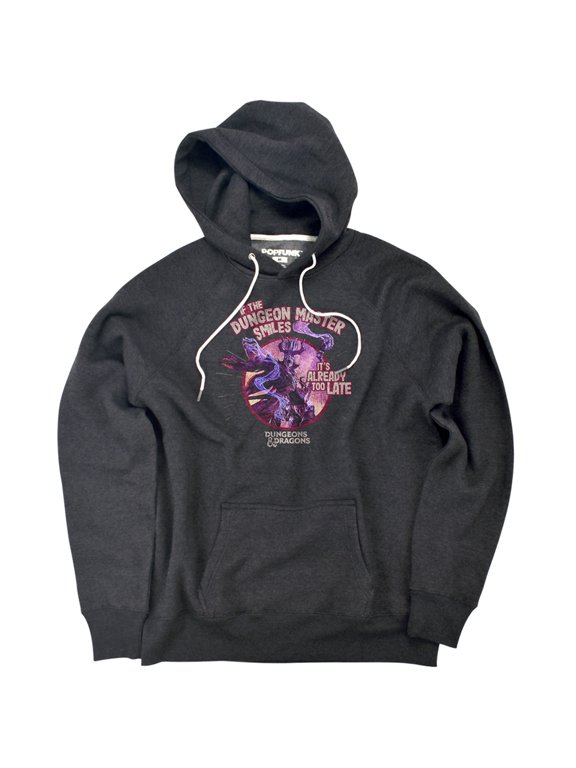 Dungeon Master Unisex Adult Slim Fit Pull-Over Heather Hoodie, Charcoal, Small