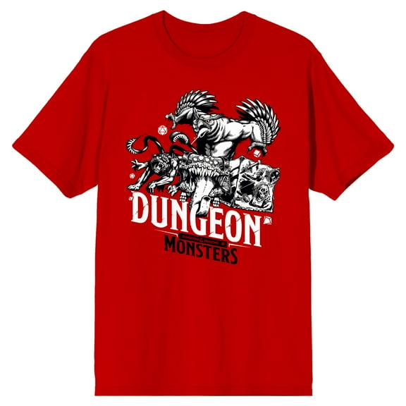 Dungeons & Dragons Dungeon Monsters Owlbear Crew Neck Short Sleeve Red Men's T-shirt-Medium