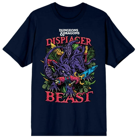 Dungeons & Dragons Game Displacer Beast Character Men's Navy Blue Graphic Tee-3XL