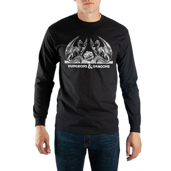 Dungeons & Dragons Game Mens Black Long Sleeve Shirt-XL