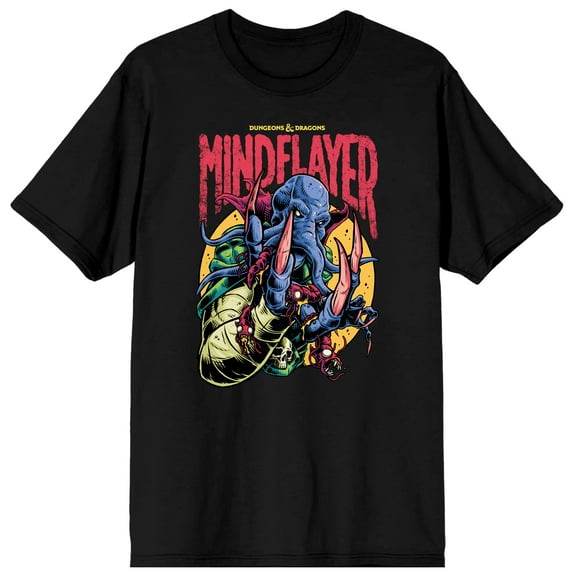Dungeons & Dragons Game Mind Flayer  Black Graphic Tee- L