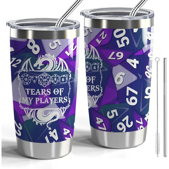 Dungeons & Dragons Gift DND Tumbler Dungeon Master 20oz Tumbler with Lid and Straw Travel Mug Dungeon Master Gift DND Player Gift(Tumbler-Tears of Players)