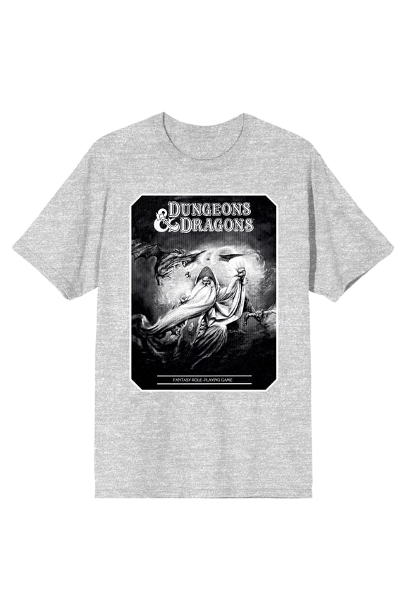 Dungeons & Dragons Glowing D20 Dice Men's Charcoal Heather T-shirt-Large