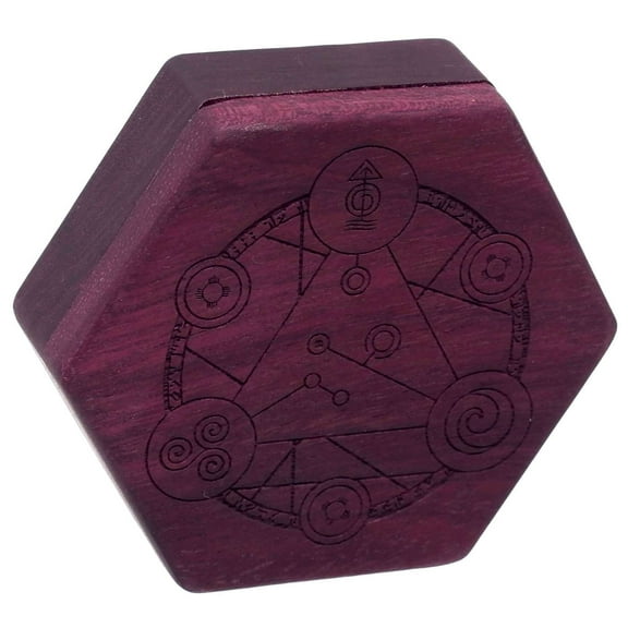 Dungeons & Dragons Hex Dice Chest (Purpleheart Wood, Spellcircle Engraving, Beehive Style)