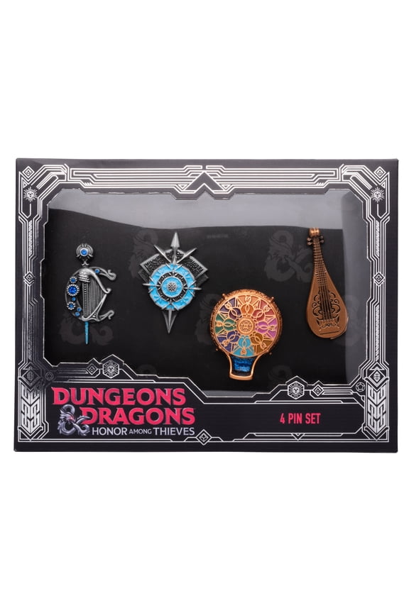 Dungeons & Dragons: Honor Among Thieves 3D 4 Pin Set - D&D Officially Licensed Enamel Lapel Pins