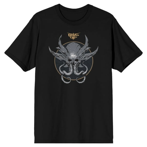 Dungeons & Dragons Horned Alien Skull Crew Neck Short Sleeve Men's Black T-shirt-Large