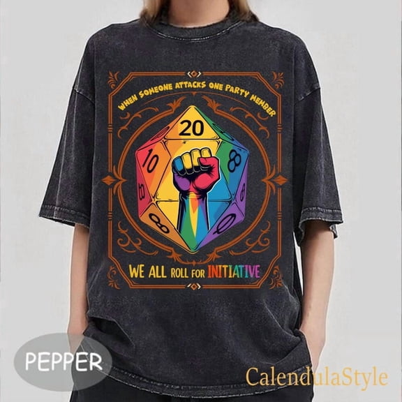 Dungeons & Dragons LGBTQ T-Shirt, When Someone Attacks One Party Member We All Roll, Houses And Humans, Dnd Tees, Board Game DnD