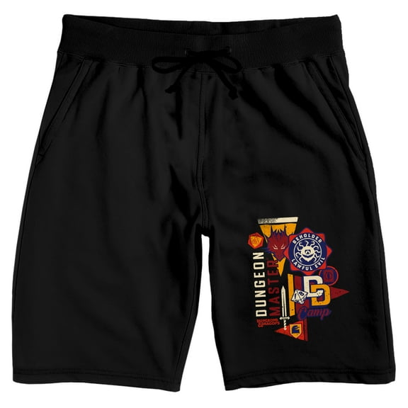 Dungeons & Dragons Lawful Evil Beholder Men's Black Graphic Sleep Shorts-Small