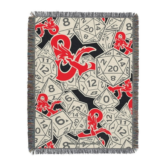 Dungeons & Dragons Logo Dice Taprestry Throw Blanket