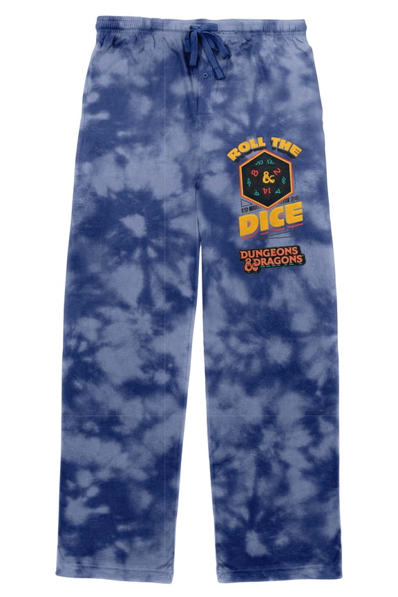 Dungeons & Dragons Logo Icon Men's Cloud Blue Drawstring Sleep Pajama Pants-3XL