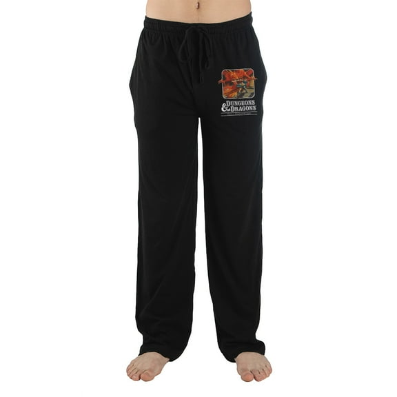 Dungeons & Dragons Logo Men's Black Graphic Sleep Pajama Pants - M
