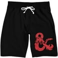 thumbnail image 1 of Dungeons & Dragons Logo Men's Black Graphic Sleep Pajama Shorts-Medium, 1 of 2
