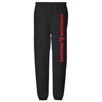 Dungeons & Dragons Logo Unisex Jogger Sweatpants with Pockets for Men and Women, Black, 2X-Large