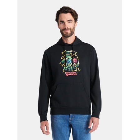 Dungeons and Dragons Men's and Big Men's Electric Dice Graphic Hoodie, Sizes S-3XL