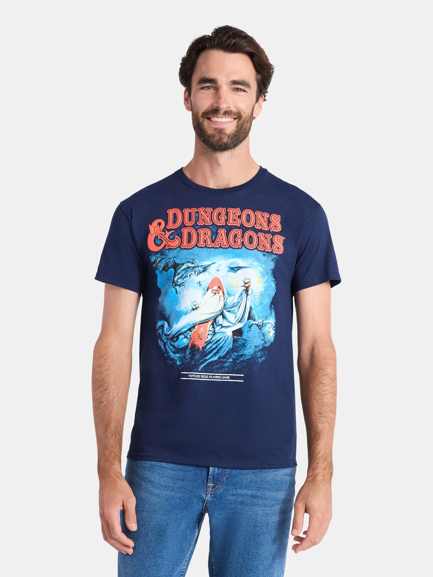 Dungeons and Dragons Men's and Big Men's Wizard Cover Graphic Tee, Sizes S-3XL
