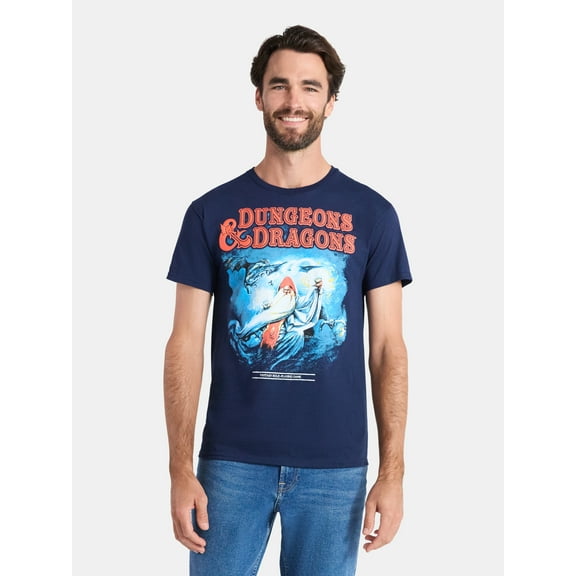 Dungeons and Dragons Men's and Big Men's Wizard Cover Graphic Tee, Sizes S-3XL