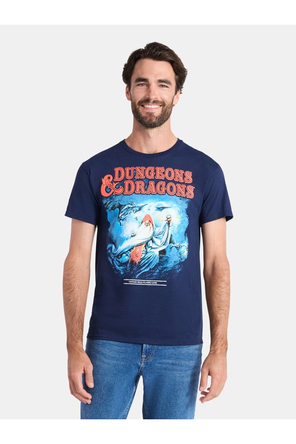 Dungeons and Dragons Men's and Big Men's Wizard Cover Graphic Tee, Sizes S-3XL