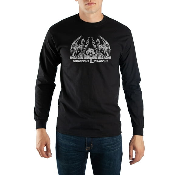 Dungeons & Dragons Mens  Black Long Sleeve Shirt-S