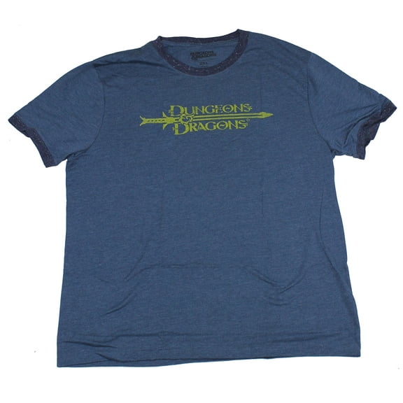 Dungeons & Dragons Mens Ringer T-Shirt - Classic Yellow Logo Image