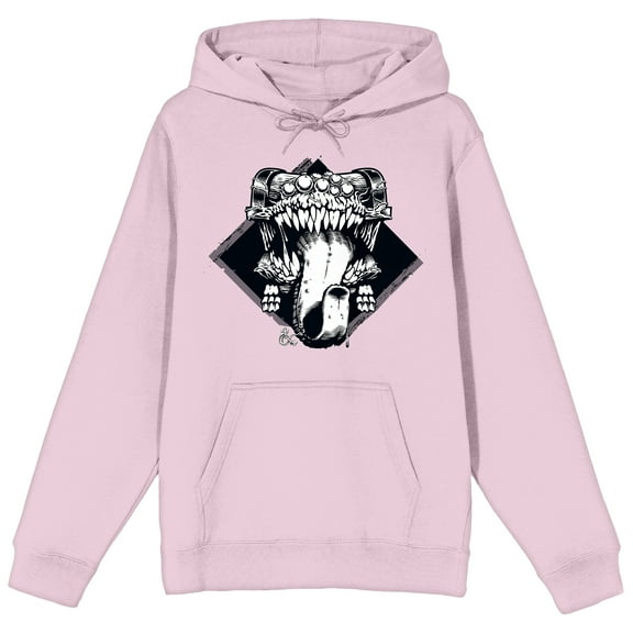 Dungeons & Dragons Mimic Long Sleeve Cradle Pink Adult Hooded Sweatshirt-3XL