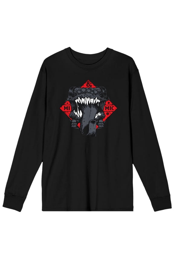 Dungeons & Dragons Mimic Men's Black Long Sleeve Shirt-XS