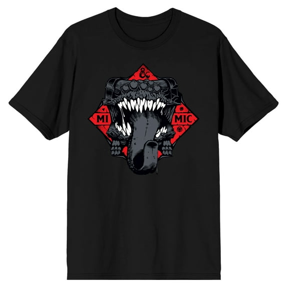 Dungeons & Dragons Mimic Monster Men's Black Crew Neck Short Sleeve Graphic Tee-Large