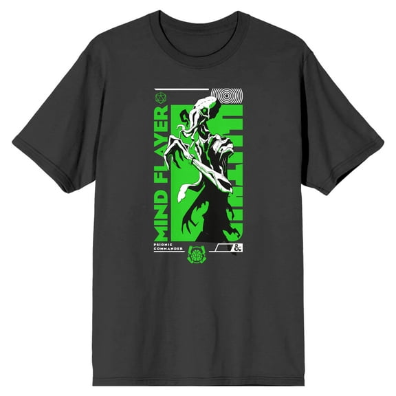 Dungeons & Dragons Mind Flayer Men's Charcoal T-shirt-3X-Large