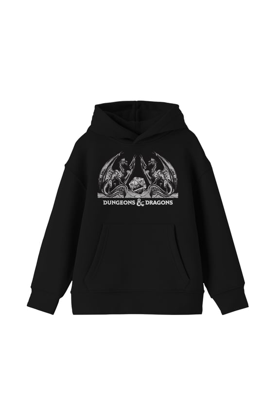 Dungeons & Dragons Mirror Dragons Boy's Black Sweatshirt-Large