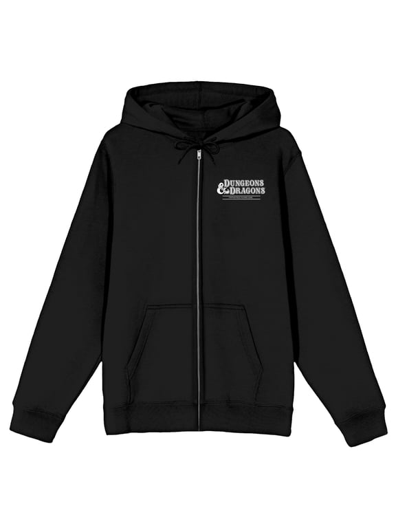 Dungeons & Dragons Moloch Cover Art Long Sleeve Men's Black Zip-Up Hooded Sweatshirt-Large