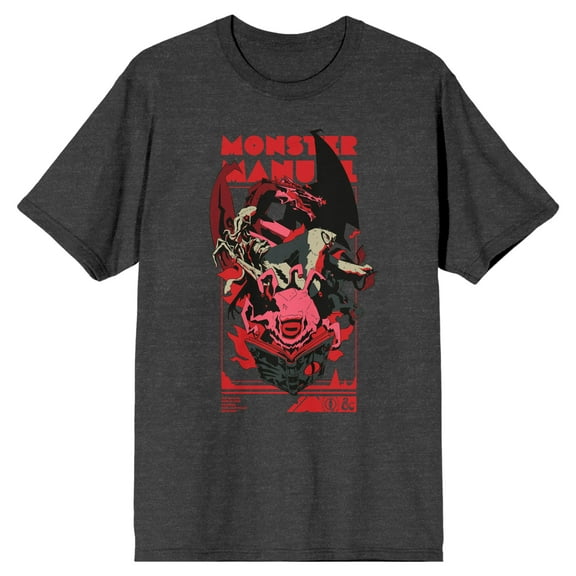 Dungeons & Dragons Monster Manual Men's Charcoal Heather T-shirt