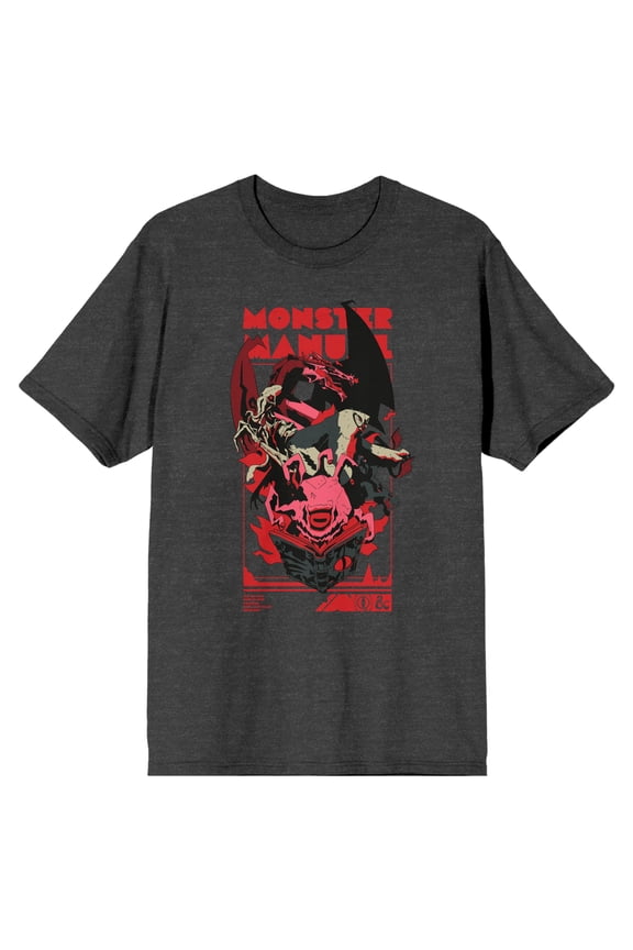 Dungeons & Dragons Monster Manual Men's Charcoal Heather T-shirt