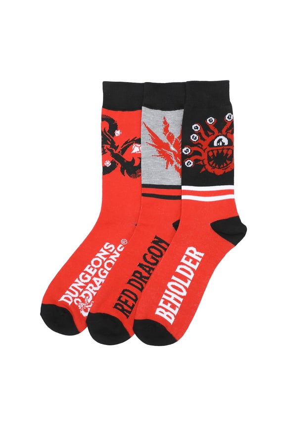Dungeons & Dragons Monsters 3-Pack Men's Casual Crew Socks