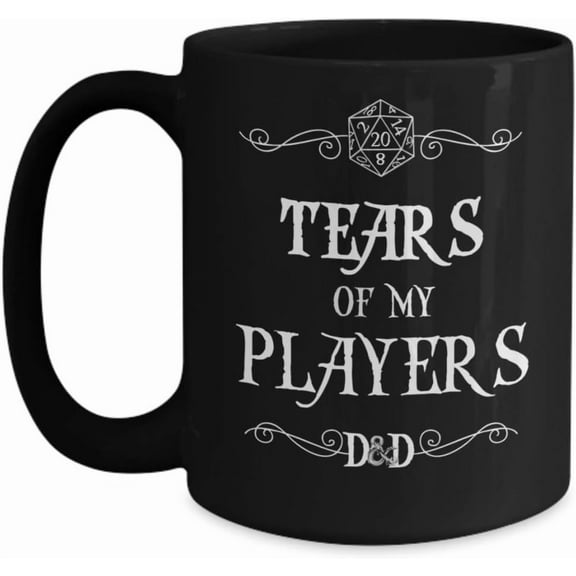 Dungeons and Dragons Mug for Boyfriend Dungeon Master Gift for Men Tears of My Players Black Tea Cup Funny Gift for D&D Dnd DM Fan Gift for Women,11oz