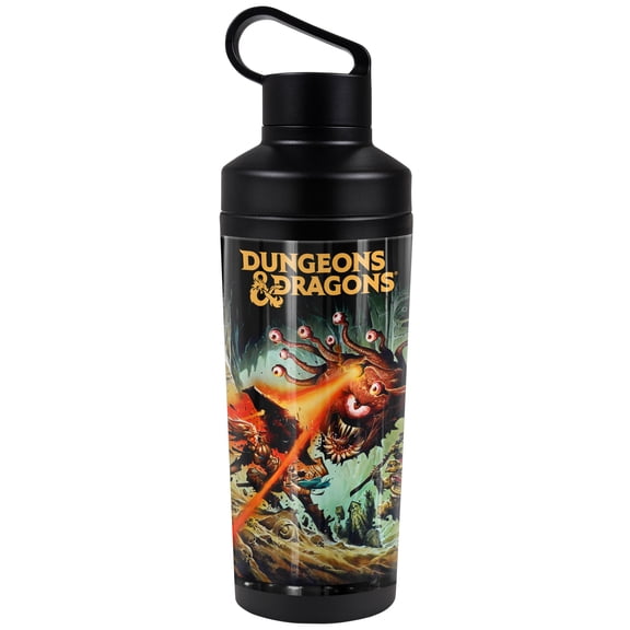Dungeons & Dragons Official Beholder Strike 18 oz Insulated Water Bottle, Leak Resistant, Vacuum Insulated Stainless Steel with 2-in-1 Loop Cap