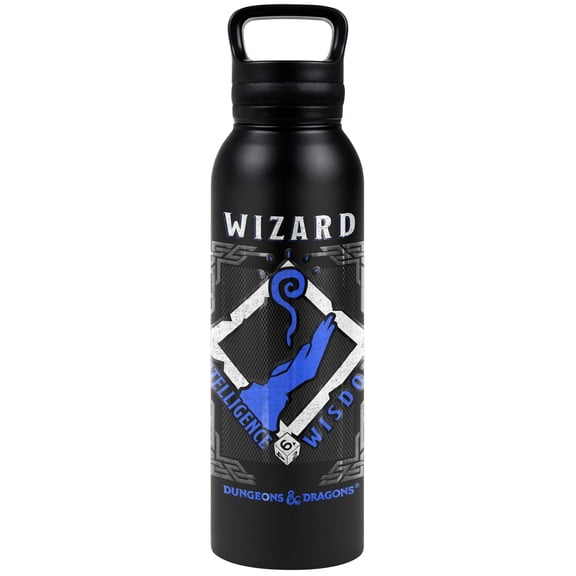 Dungeons & Dragons Official Wizard 24 oz Insulated Canteen Water Bottle, Leak Resistant, Vacuum Insulated Stainless Steel with Loop Cap