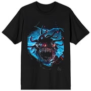Dungeons & Dragons Oversized Beholder Battle Adult Black Crew Neck Short Sleeve T-shirt-XXL
