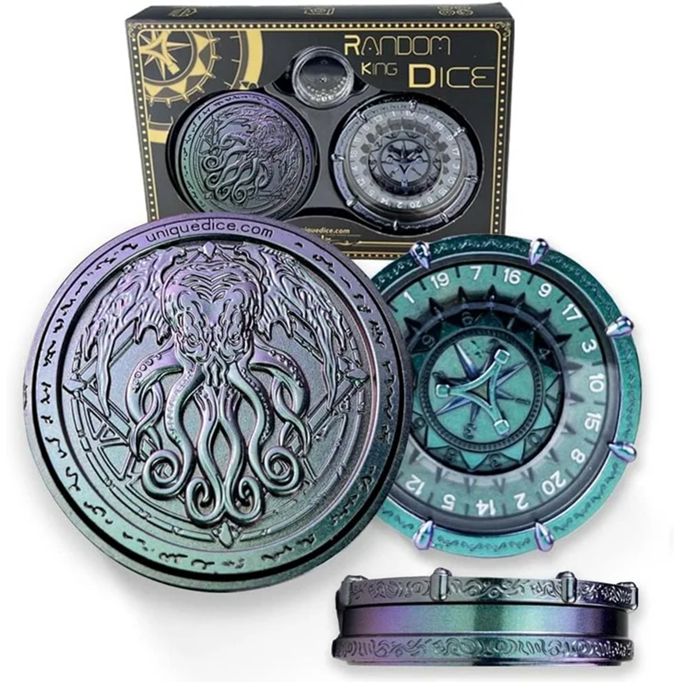 Metal Color Changing 7-in-2 Roulette Dice Spinner for Classic Games