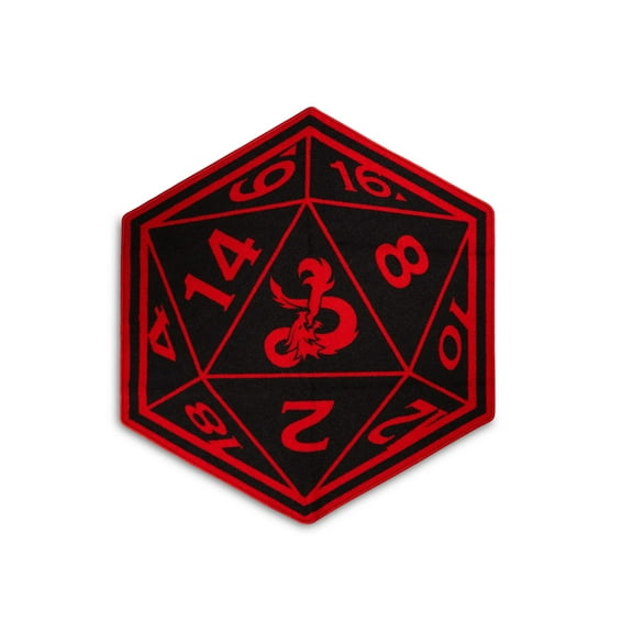 Dungeons & Dragons Red D20 Dice Printed Area Rug | 52 x 45 Inches