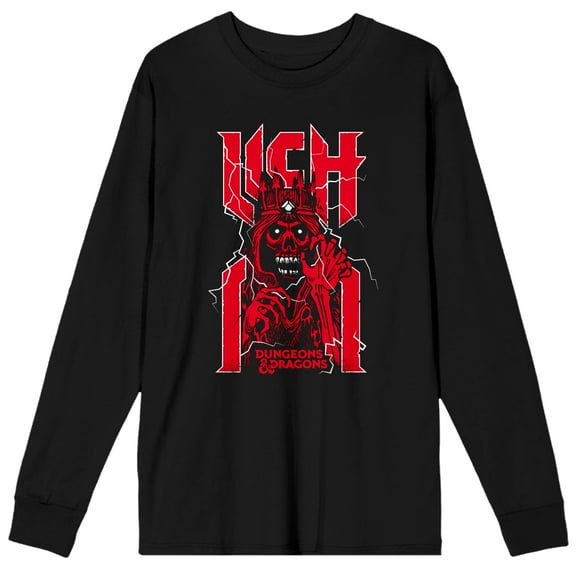 Dungeons & Dragons Red Lich Men's Black Long Sleeve Shirt-Medium