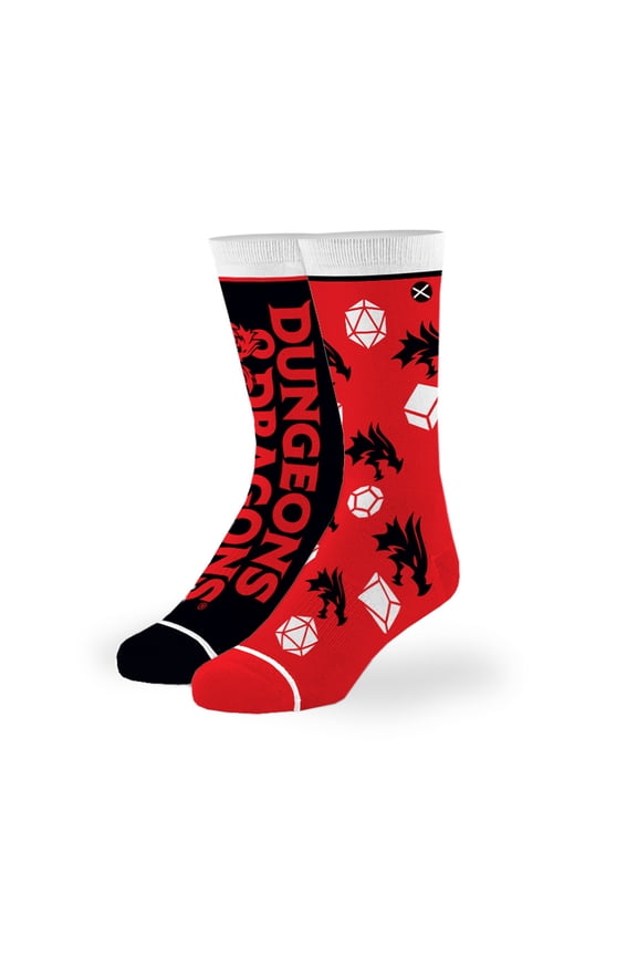 – Dungeons & Dragons Split – Big Kids Crew Socks – Fun Novelty Board Game Inspired Design