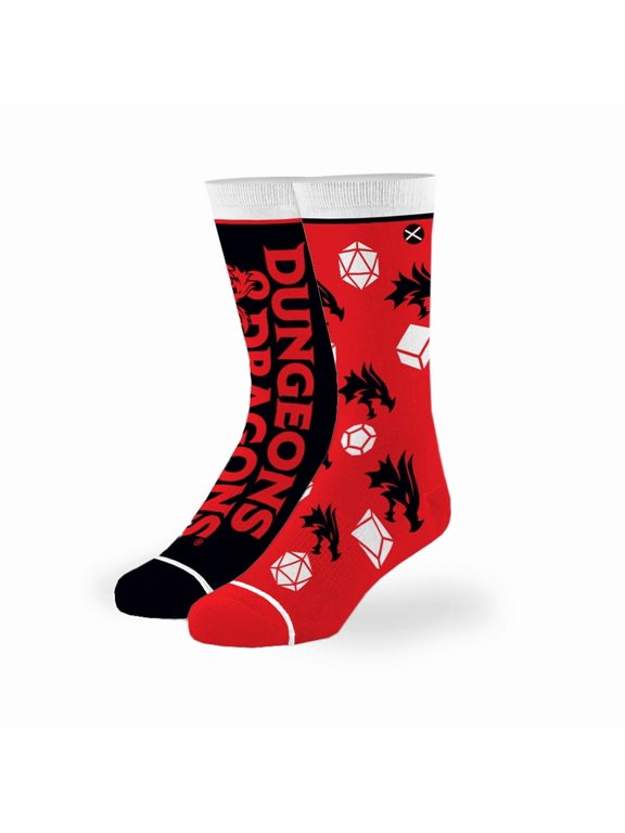 – Dungeons & Dragons Split – Big Kids Crew Socks – Fun Novelty Board Game Inspired Design
