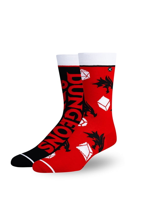 Dungeons & Dragons Cartoon Retro Crew Socks, Size Large