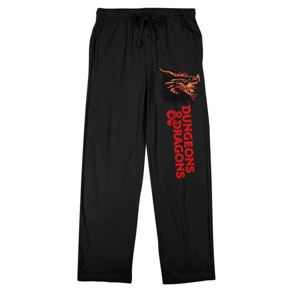 Dungeons & Dragons Title Logo Men's Black Sleep Pants-Medium