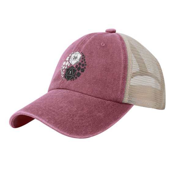 Dungeons Dragons Yin Yang Baseball Cap Trucker Hat For Men Women Adjustable Outdoor Denim Mesh Hat