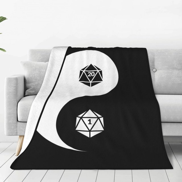 Dungeons Dragons Yin Yang Bed Blanket Sofa Fleece Throw Blankets Plush Lightweight Warm Cozy Blanket for All Seasons Fluffy Decor for Outdoor and Home 60"x50"