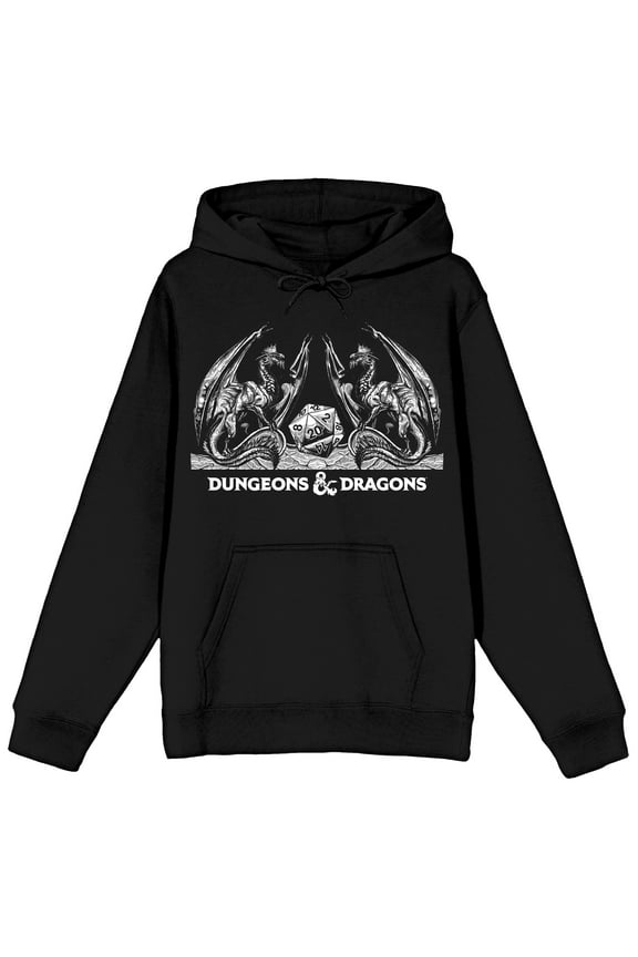 Dungeons & Dragons and Dice Black Graphic Hoodie - S
