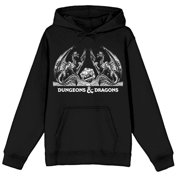 Dungeons & Dragons and Dice Black Graphic Hoodie - S