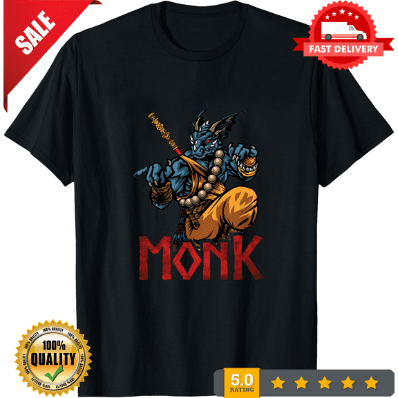 Dungeons Tabletop D20, Dragon Monk Shirt, DND Inspired gift for D&D fans, RPG Roleplaying Gamer Unisex T-Shirt, NEW INSTOCK-TH78597