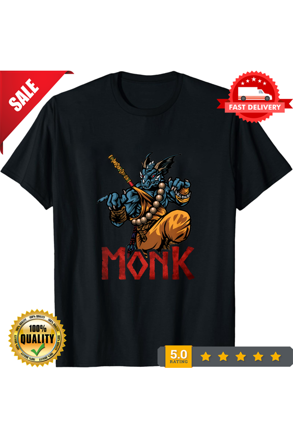 Dungeons Tabletop D20, Dragon Monk Shirt, DND Inspired gift for D&D fans, RPG Roleplaying Gamer Unisex T-Shirt, NEW INSTOCK-TH78597
