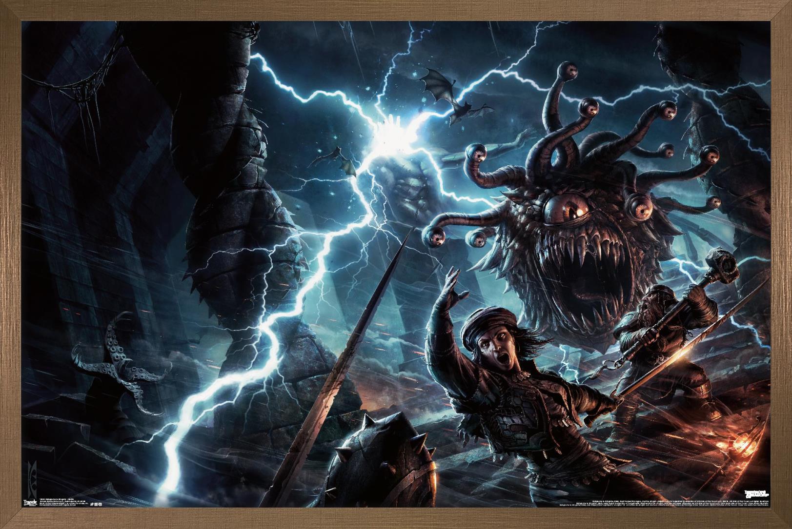 Dungeons and Dragons - Battle Wall Poster, 14.725" x 22.375", Framed